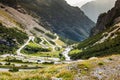 Serpentine mountain road in Italian Alps, Stelvio pass, Passo de Royalty Free Stock Photo