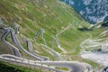 Serpentine mountain road in Italian Alps, Stelvio pass, Passo de Royalty Free Stock Photo