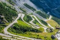 Serpentine mountain road in Italian Alps, Stelvio pass, Passo de Royalty Free Stock Photo