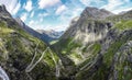 Serpentine mountain road of Trollstigen Royalty Free Stock Photo