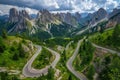 Serpentine Mountain Road Winding Through Lush Green Forest Royalty Free Stock Photo