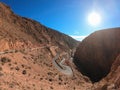 Serpentine mountain trail in Gorges Dades in high Atlas, Morocco Royalty Free Stock Photo