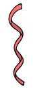 Serpentine. Nice decoration for the holidays. Decorative red ribbon curled into a spiral