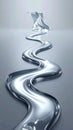 Winding River of Liquid Metal Flowing on a Surface Royalty Free Stock Photo
