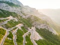 Serpentine road in Albanian mountains near Rrapsh Royalty Free Stock Photo