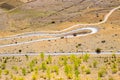 Serpentine road in the mountains of India