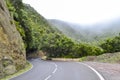 Serpentine road in the mountains of north of Tenerife. Park Rural de Anaga, Canary island, Spain. Royalty Free Stock Photo
