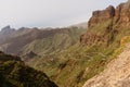 Serpentine road in the mountains of Tenerife, Spain