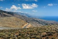 Serpentine road to Aradena gorge near Sfakia town on Crete island, Greece Royalty Free Stock Photo