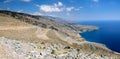 Serpentine road to Aradena near Sfakia on Crete island, Royalty Free Stock Photo