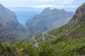 Serpentine road to Masca village, Tenerife, Canary islands, Spain Royalty Free Stock Photo