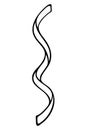 Serpentine. Nice decoration for the holidays. Decorative ribbon rolled into a spiral. Doodle style.
