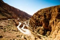 Serpentine street by Dades valley in Morocco Royalty Free Stock Photo