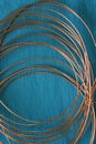 Serpentines of copper wire wound in parabolas Royalty Free Stock Photo