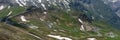 Serpentines of the Grossglockner High Alpine Road. Austria. Panorama Royalty Free Stock Photo