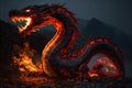 Serpetine Majesty: The Magnificent Chinese Dragon in Snake Form Royalty Free Stock Photo