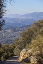 Serradilla village seen from Monfrague Castle road, Spain Royalty Free Stock Photo