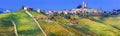 Serralunga d& x27;alba village in Piemonte with vast vineyards. North Royalty Free Stock Photo