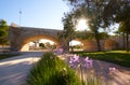 Serrano bridge in Valencia in Turia park Spain