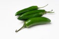 Serrano chili pepper on white background