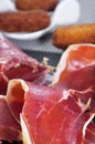 Serrano ham and croquettes Royalty Free Stock Photo