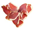 Serrano ham heart Royalty Free Stock Photo