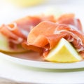 Serrano ham with melon Royalty Free Stock Photo