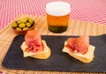 Serrano ham tapa Royalty Free Stock Photo