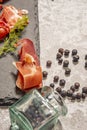 Serrano ham tapas are the epitome of simplicity and exquisiteness, a bite that, despite its apparent modesty Royalty Free Stock Photo