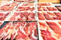 Serrano ham, typical tapa of Spanish cuisine Royalty Free Stock Photo