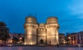 Serrano Towers Torres de Serranos at night. Valencia, Spain Royalty Free Stock Photo