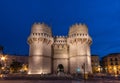 Serrano Towers Torres de Serranos at night. Valencia, Spain Royalty Free Stock Photo