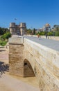 Serranos bridge and towers in the center of Valencia