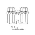 Serranos Towers, Valencia one line illustration Royalty Free Stock Photo