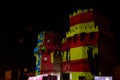 Serranos towers, Valencia. Torres de Serrano con la bandera de Valencia durante la Crida de las Fallas Royalty Free Stock Photo