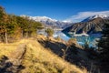 Serre Poncon Lake in Winter, Hautes Alpes, French Alps, France Royalty Free Stock Photo