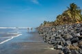 SERREKUNDA, THE GAMBIA - NOVEMBER 22, 2019: Beach near the Senegambia hotel strip in the Gambia, West Africa