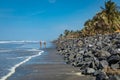 SERREKUNDA, THE GAMBIA - NOVEMBER 22, 2019: Beach near the Senegambia hotel strip in the Gambia, West Africa Royalty Free Stock Photo