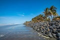 SERREKUNDA, THE GAMBIA - NOVEMBER 22, 2019: Beach near the Senegambia hotel strip in the Gambia, West Africa