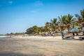 SERREKUNDA, THE GAMBIA - NOVEMBER 22, 2019: Beach near the Senegambia hotel strip in the Gambia, West Africa