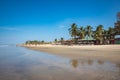 SERREKUNDA, THE GAMBIA - NOVEMBER 22, 2019: Beach near the Senegambia hotel strip in the Gambia, West Africa