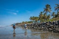 SERREKUNDA, THE GAMBIA - NOVEMBER 22, 2019: Beach near the Senegambia hotel strip in the Gambia, West Africa Royalty Free Stock Photo