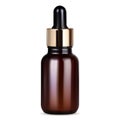 Serum bottle with dropper. Brown glass mock up, 3d