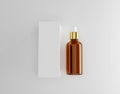 Serum Dropper Bottle Mockup Flat Lay Top View - 3D Illustration