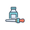 Color illustration icon for Serum, liquid and makeup