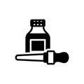Black solid icon for Serum, cosmeticoil and liquid Royalty Free Stock Photo