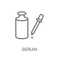Serum linear icon. Modern outline Serum logo concept on white ba