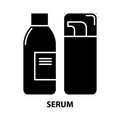 serum symbol icon, black vector sign with editable strokes, concept illustration