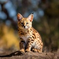 The serval cat wild cat native to Africa