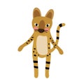 Serval Cat standing on two legs animal cartoon character vector illustration